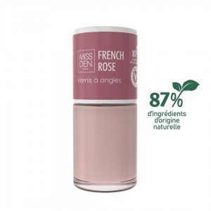 Vernis rose origine naturelle Miss Den ongles