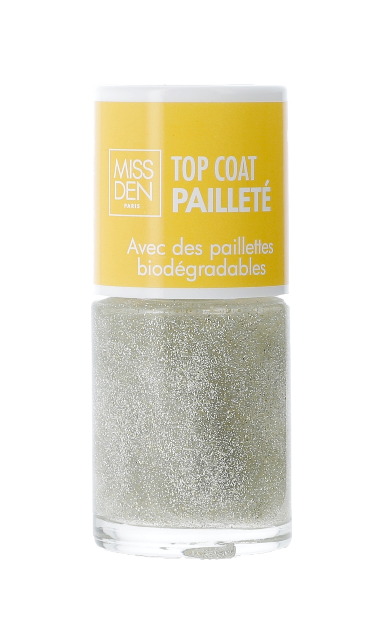 Vernis soin top coat paillété Miss Den