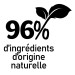 96% d'ingrédients d'origine naturelle