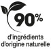 90% d'ingrédients d'origine naturelle