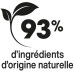 93% d'ingrédients d'origine naturelle