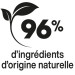 96% d'ingrédients d'origine naturelle