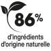 86% d'ingrédients d'origine naturelle